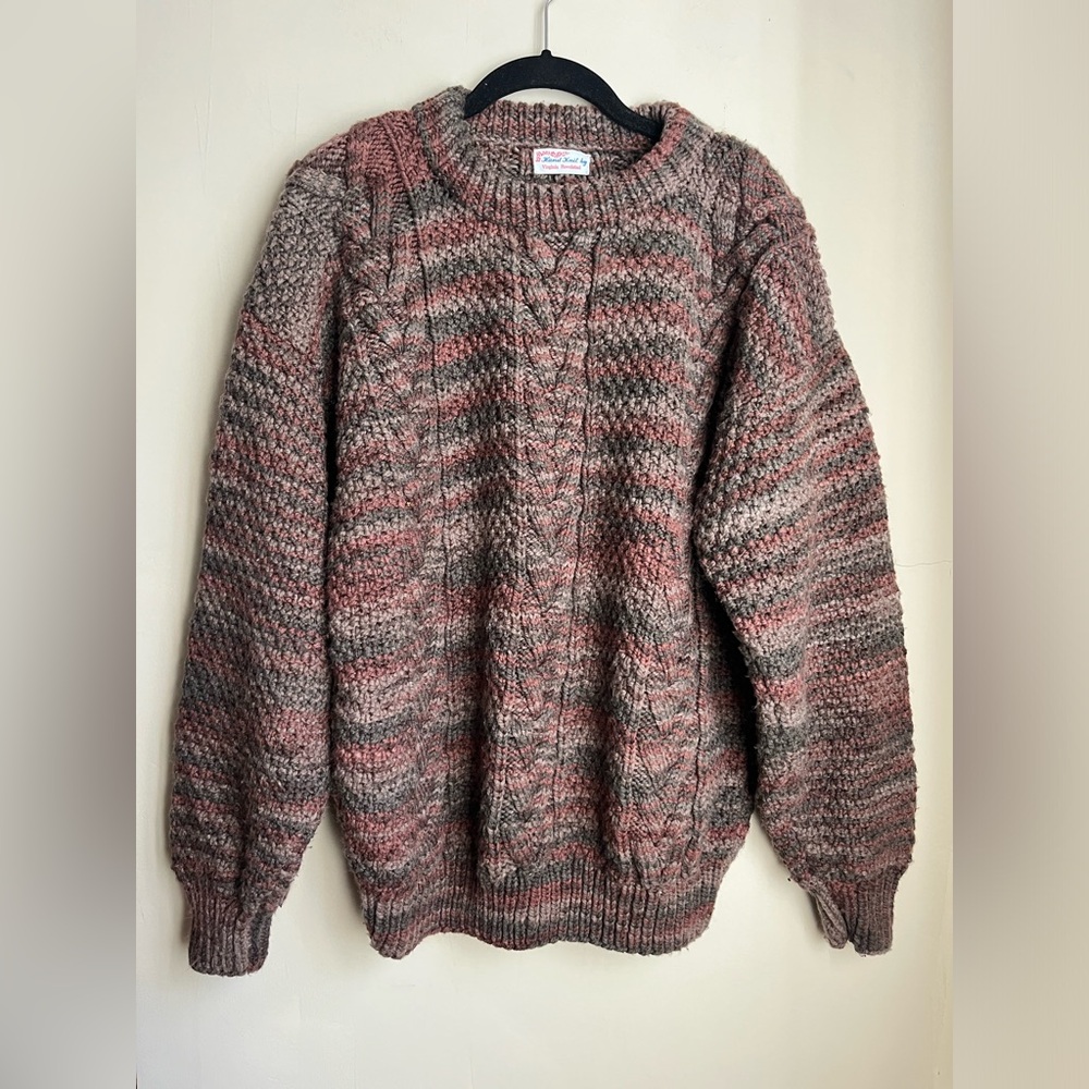 vintage hand knit chunky cable sweater